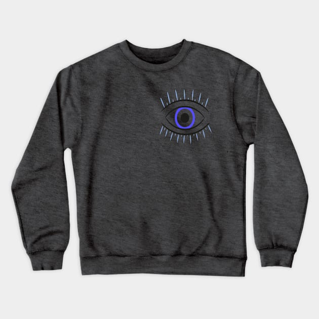 blue evil eye minimalistic art Crewneck Sweatshirt by minimalist studio